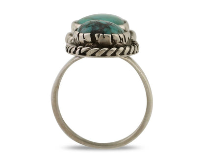 Navajo Handmade Ring 925 Silver Natural Tuquoise Artist Signed B Yazzie C.80's