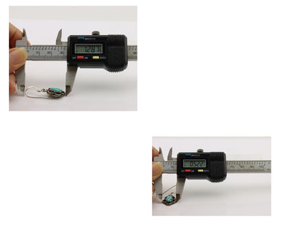 Navajo Earrings 925 Silver Natural Blue Turquoise Native American Artist C.80s