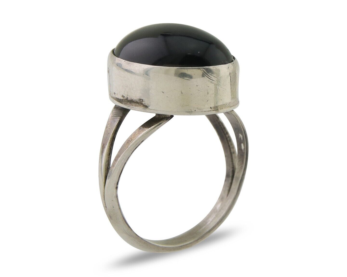 Navajo Handmade Ring 925 Silver Black Onyx Artist Signed R C.80's