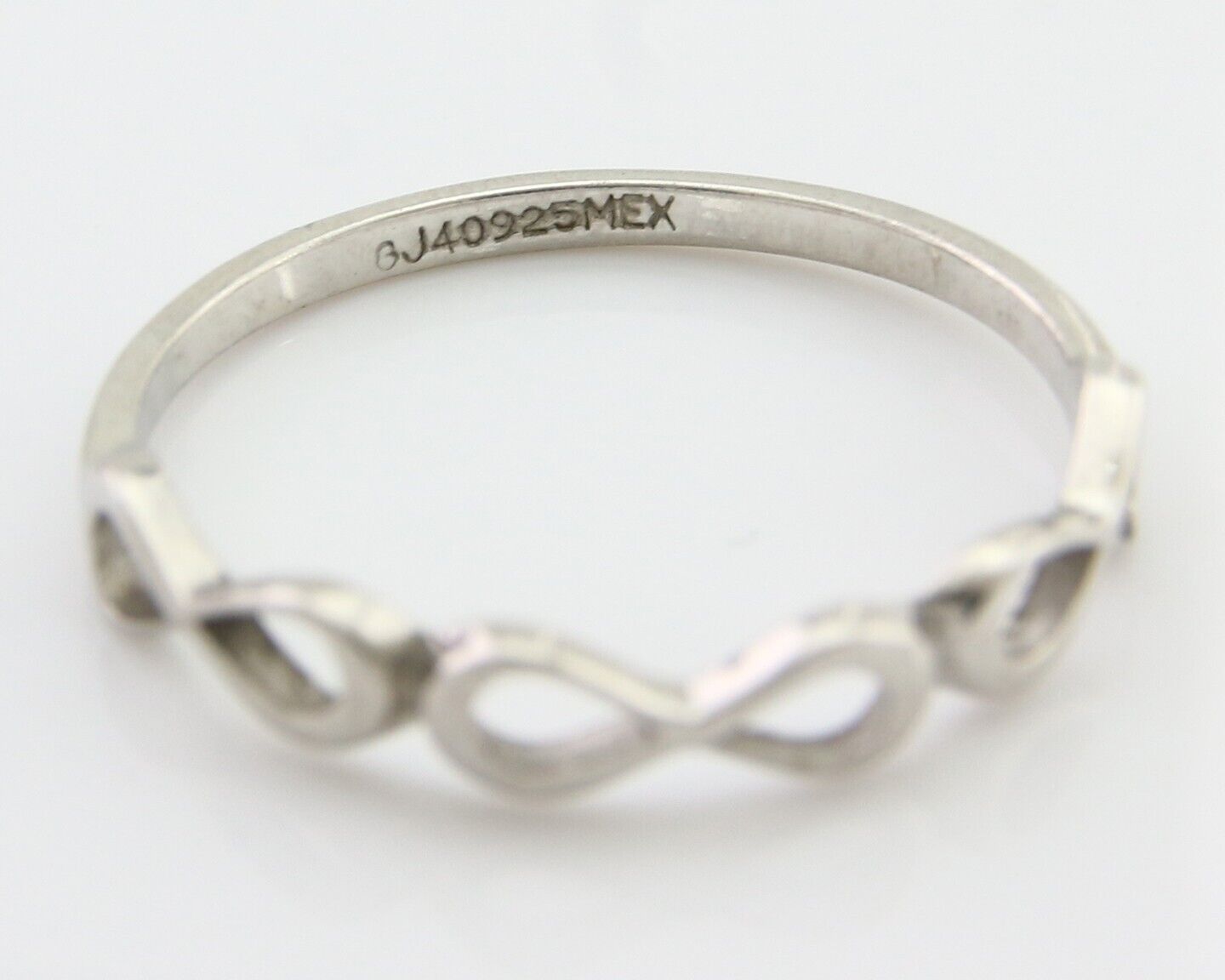 Infinity Heart Promise Ring 925 Solid Silver Size 8.25