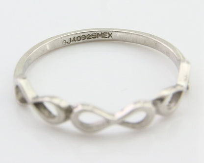 Infinity Heart Promise Ring 925 Solid Silver Size 8.25
