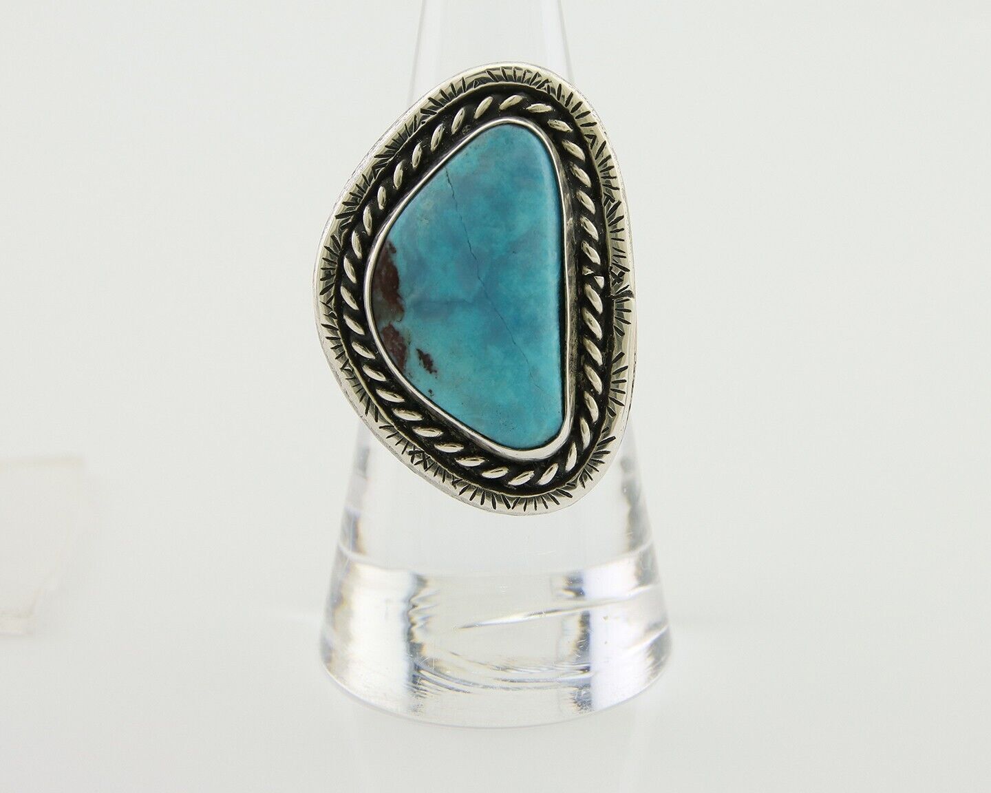 Navajo Ring 925 Silver Turquoise Native American Artist C.80's