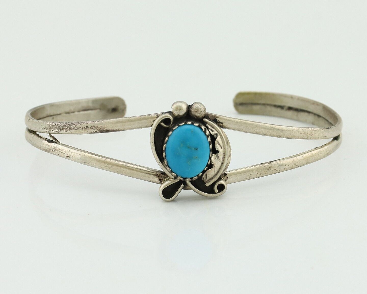 Navajo Slave Bracelet 925 Silver Arizona Turquoise Native American Artist C.80's