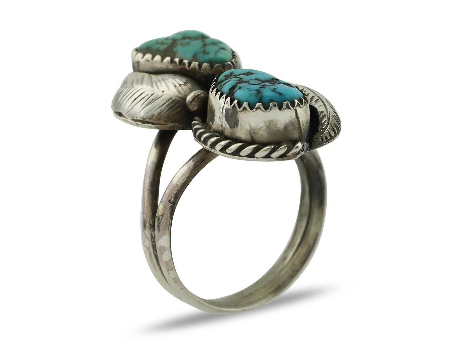 Navajo Ring 925 Silver Blue Sleeping Beauty Turquoise Native Artist C.80's