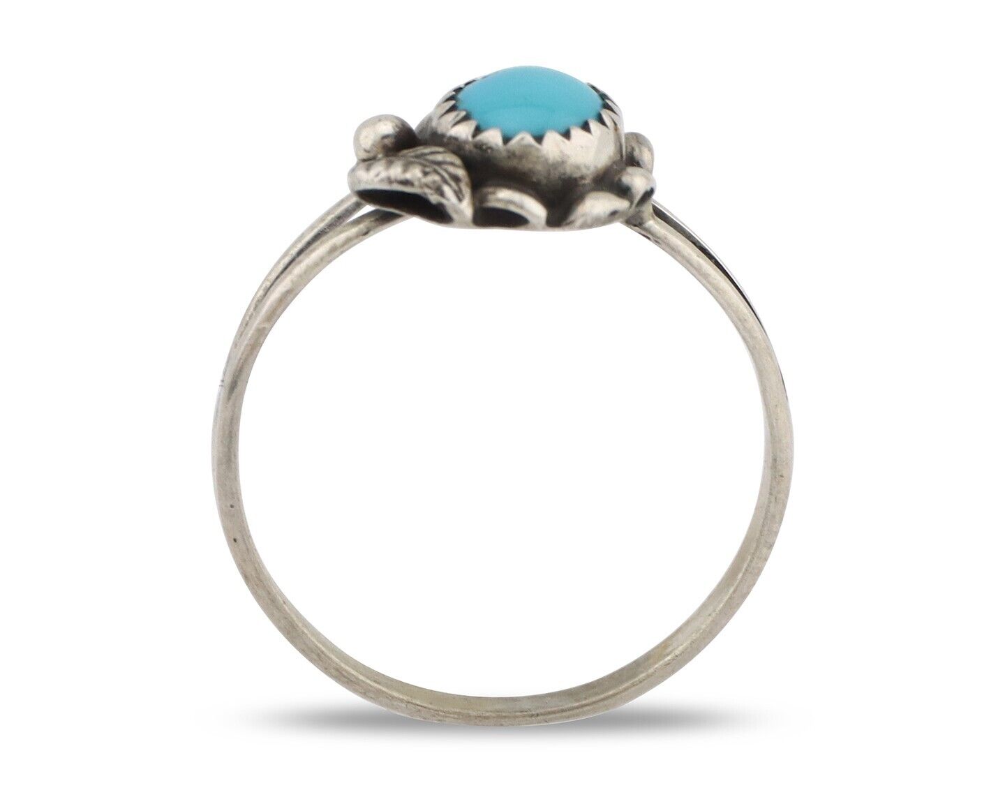 Navajo Ring 925 Silver Sleeping Beauty Turquoise Native American Artist C.80's