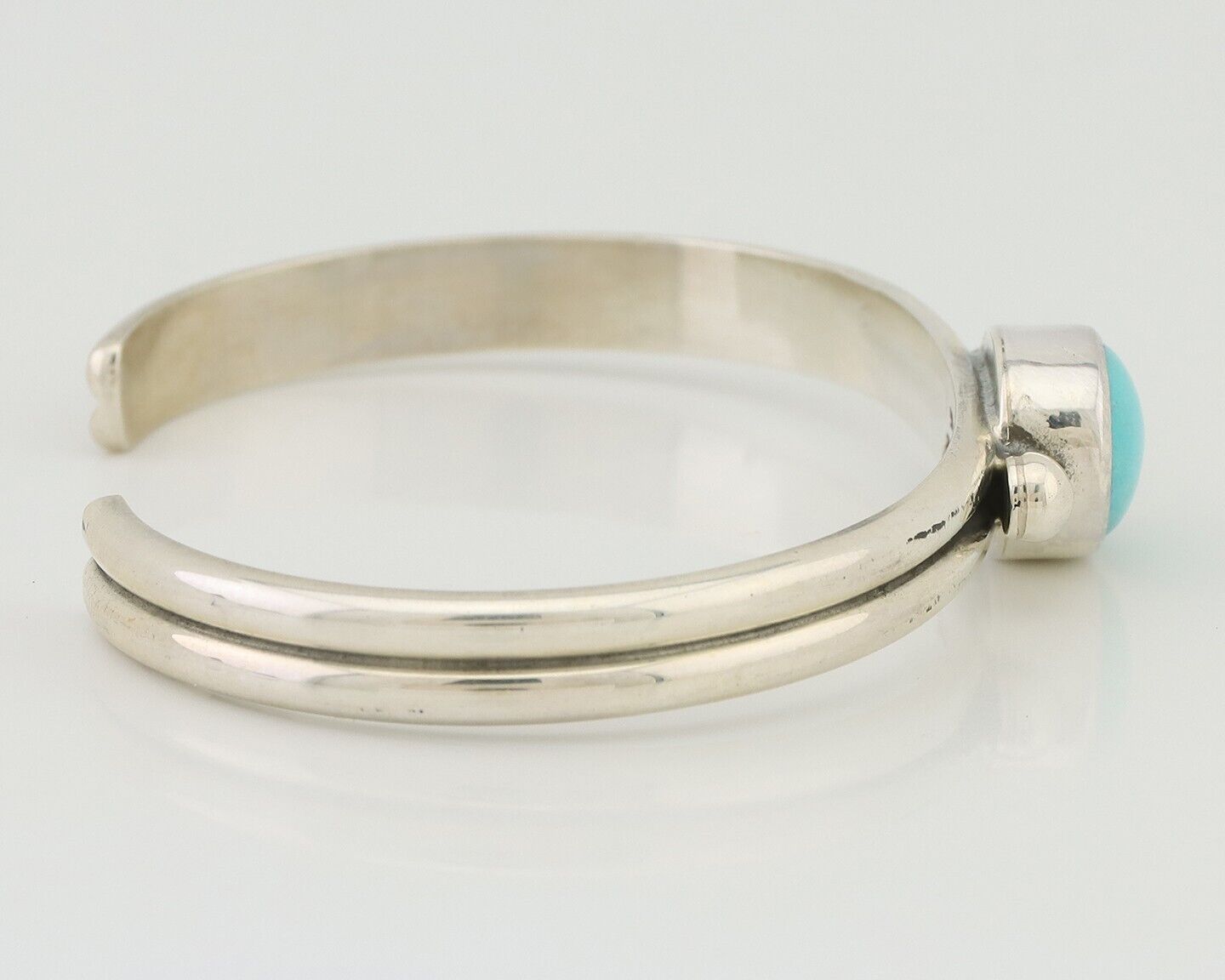 Navajo Cuff Bracelet 925 Silver Natural Blue Turquoise Native American C.80's