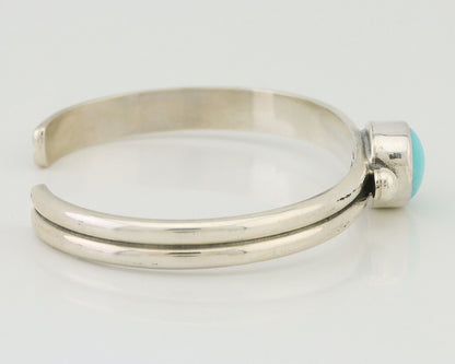 Navajo Cuff Bracelet 925 Silver Natural Blue Turquoise Native American C.80's