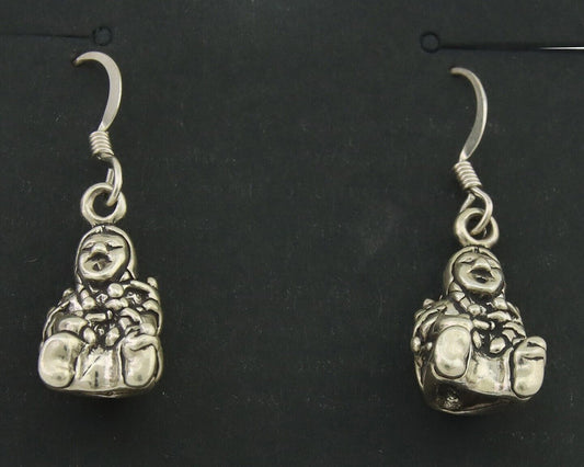 Navajo Earrings 925 Silver Dangle Indian with Kids Native American Artist C.80's