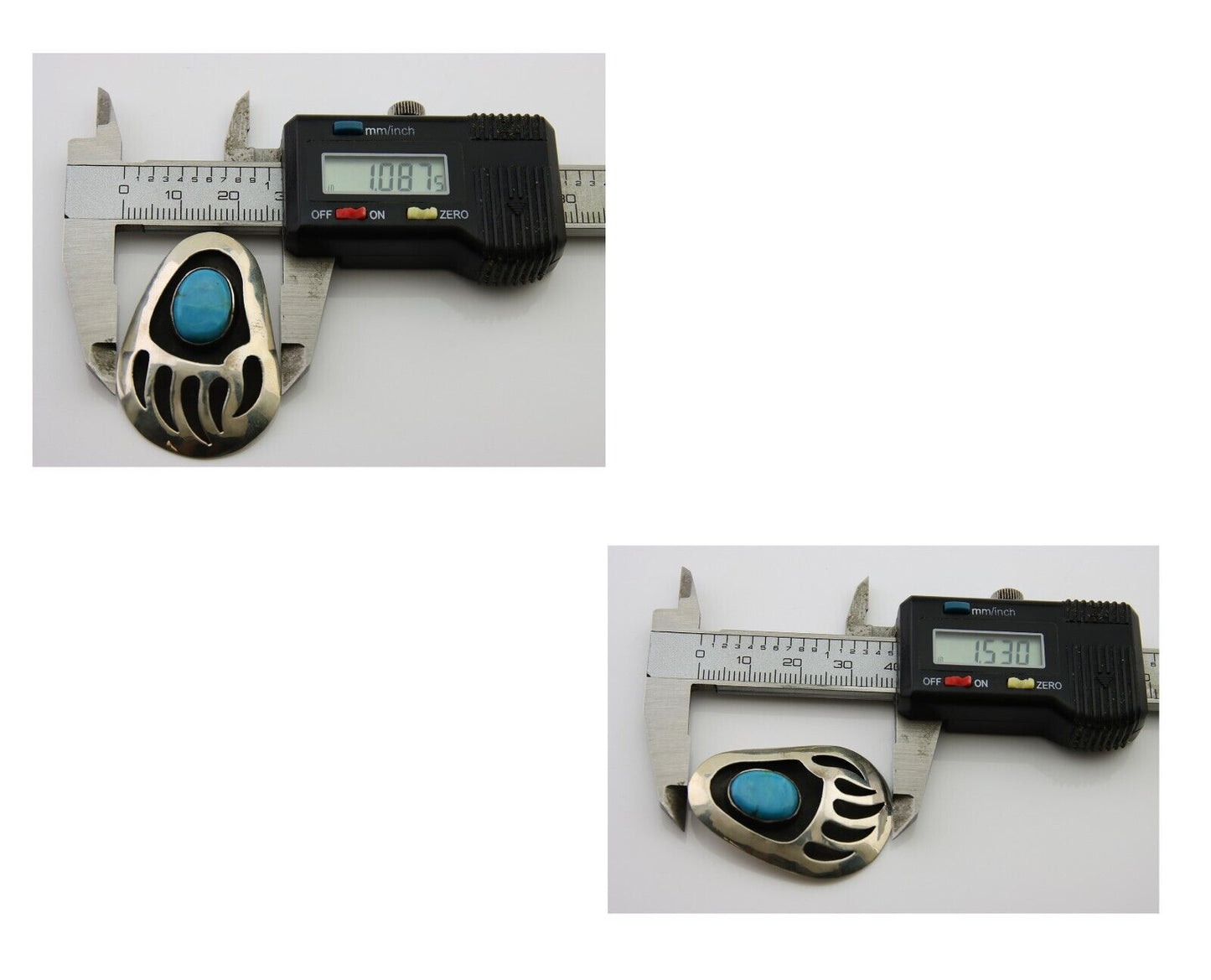 Navajo Paw Pendant 925 Silver Natural Turquoise Native American Artist C.80's