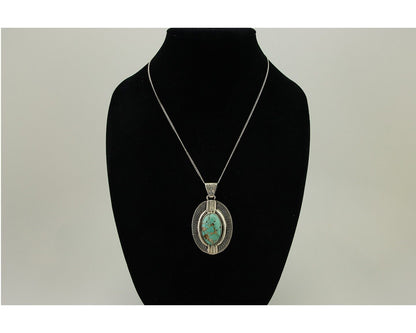 Navajo Necklace 925 Silver Natural Turquoise Artist M Montoya C.80's