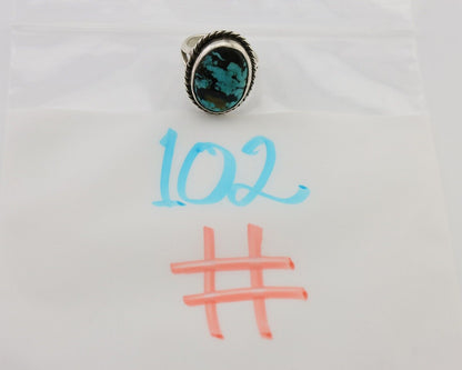 Navajo Ring 925 Silver Natural Blue Turquoise Native American Artist C.80's