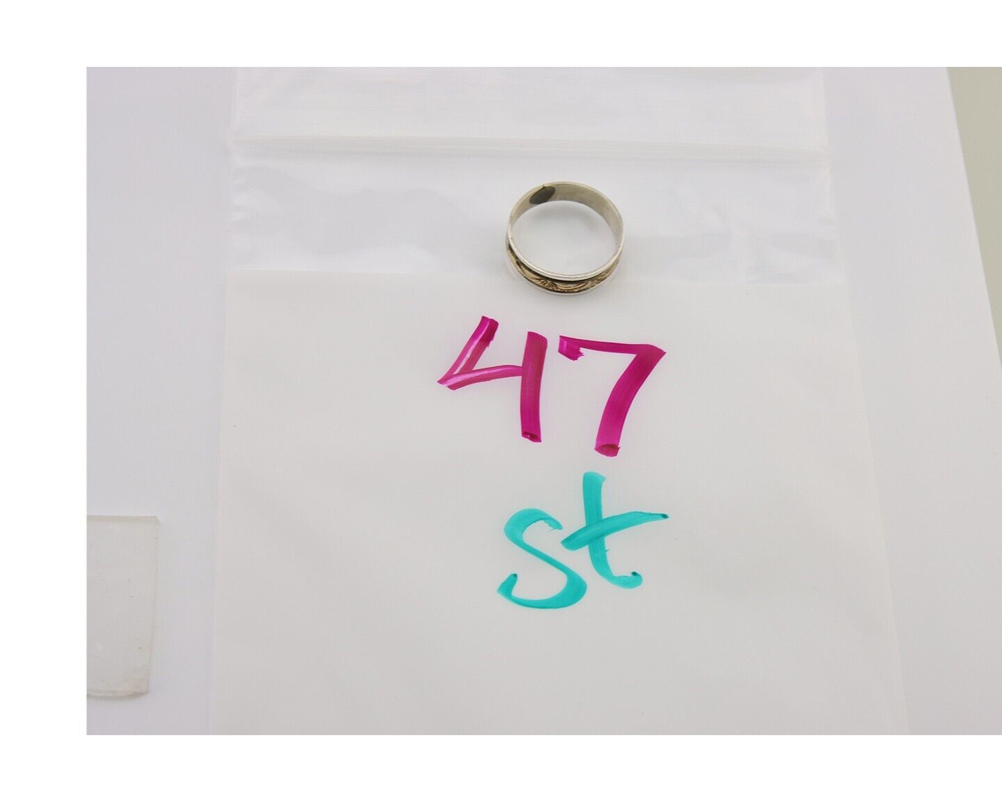 Navajo Handmade Ring 925 Silver & Gold Artist Signed E C.80's