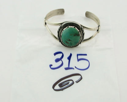 Navajo Cuff Bracelet 925 Sterling Silver Turquoise Vintage Signed Sun