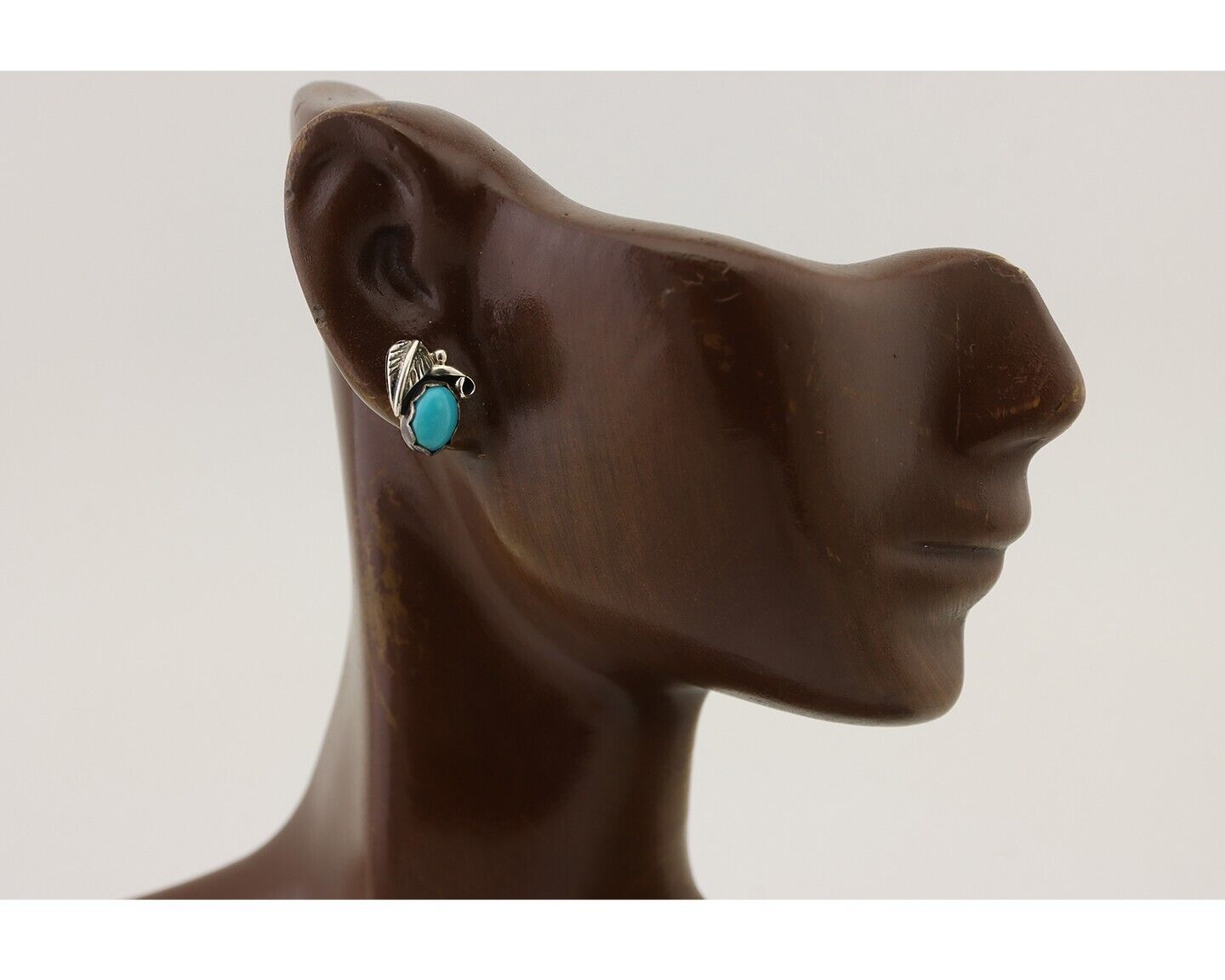 Navajo Handmade Earrings 925 Silver Natural Turquoise Native Artist C.80's