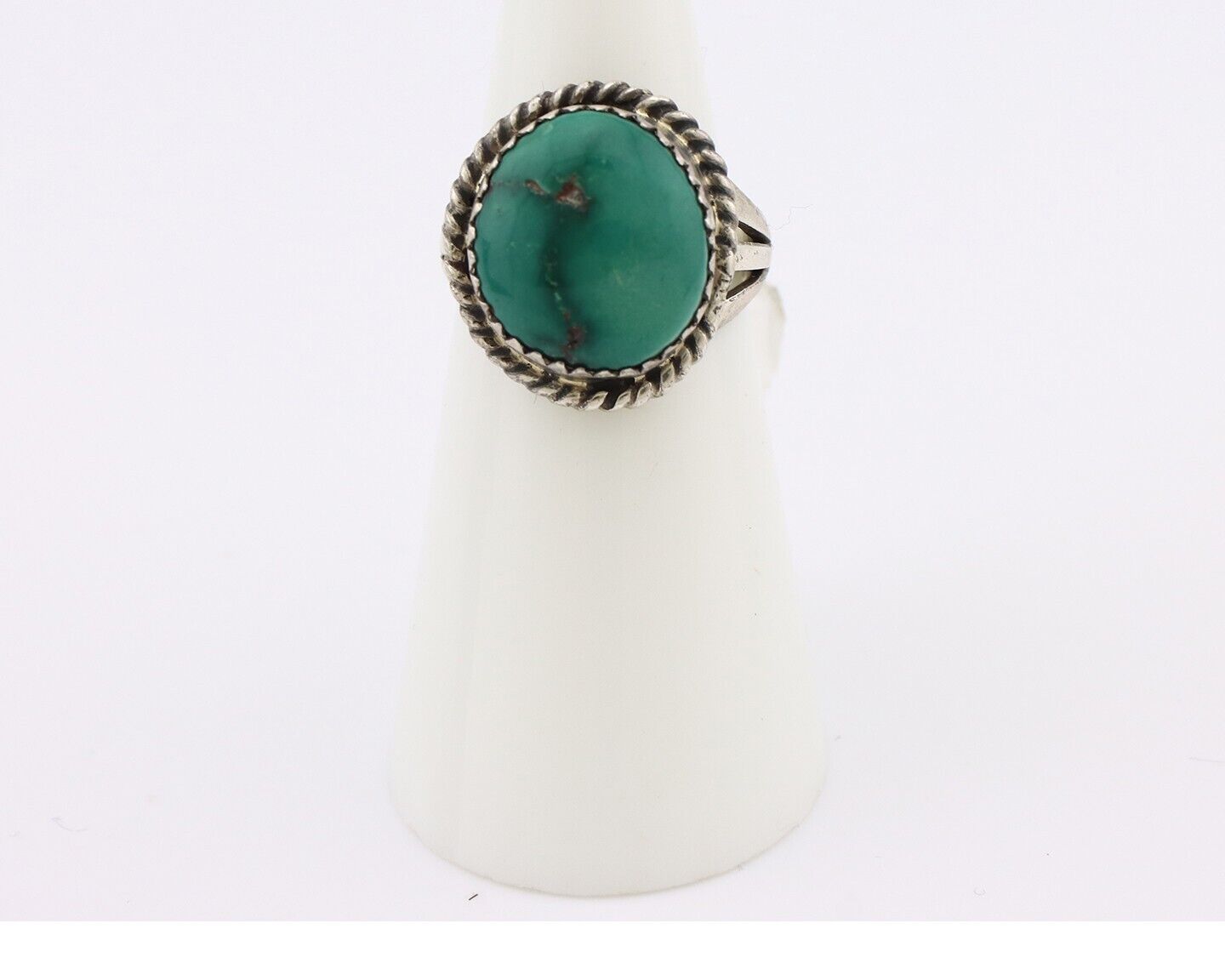 Navajo Ring 925 Silver Damele Turquoise Native American Artist C.80's