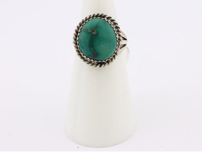 Navajo Ring 925 Silver Damele Turquoise Native American Artist C.80's