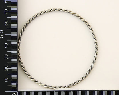 Navajo Bangle Bracelet 925 Silver Hand Stamped Twist Native American Artist C80s