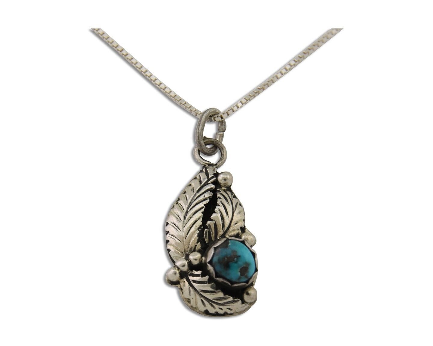 Navajo Necklace 925 Silver Natural Blue Turquoise Artist Signed Yazzie C.80's
