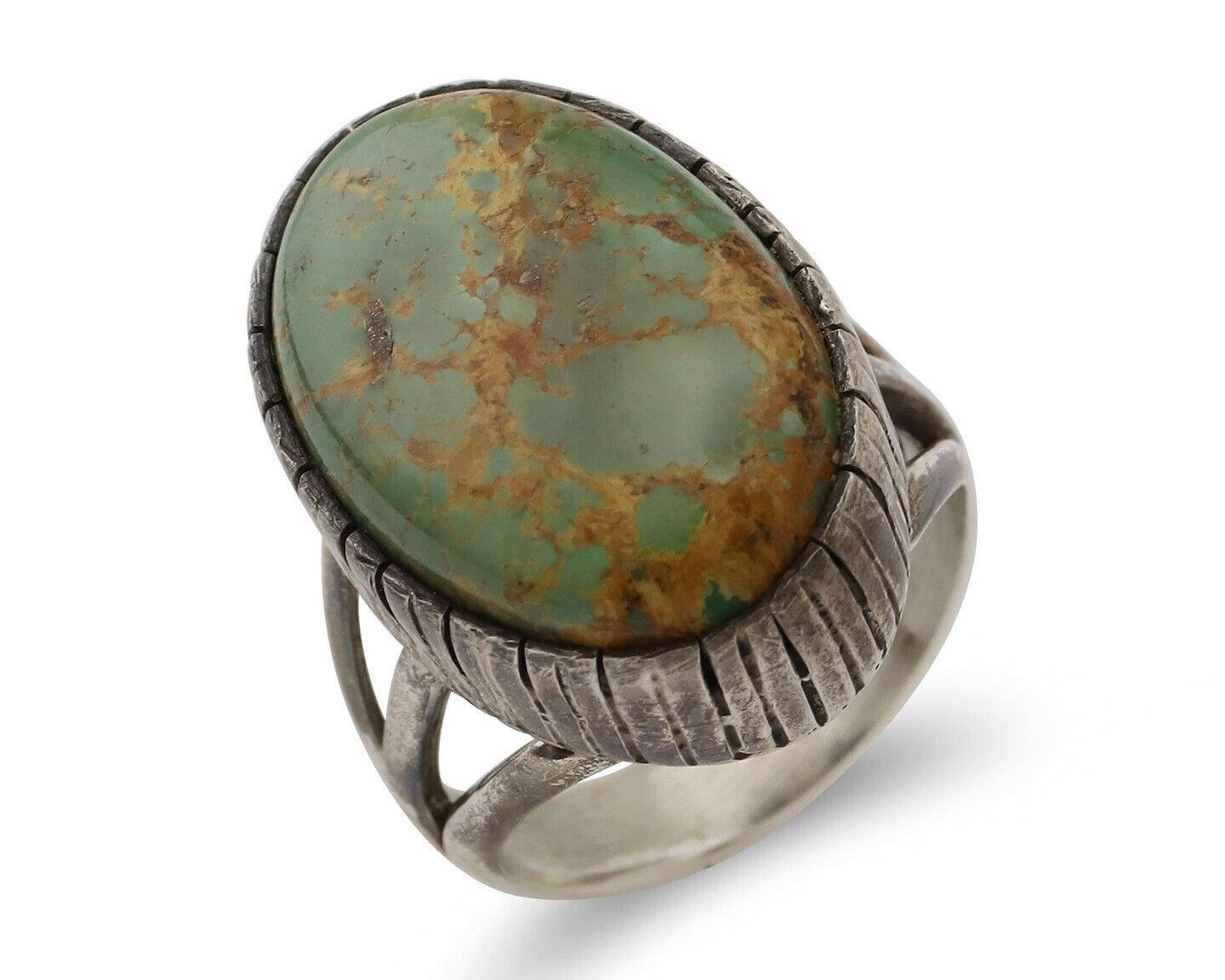 Navajo Handmade Ring 925 Silver Turquoise Signed Native American C.80's