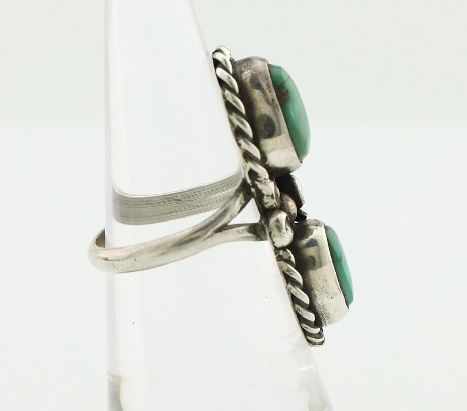 Navajo Ring 925 Silver Natural Blue Turquoise Native American Artist C.80's