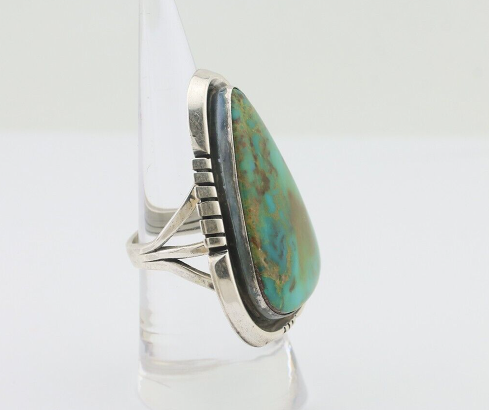 Navajo Ring 925 Silver Kingman Turquoise Artist Signed Doug Zachary C.80's