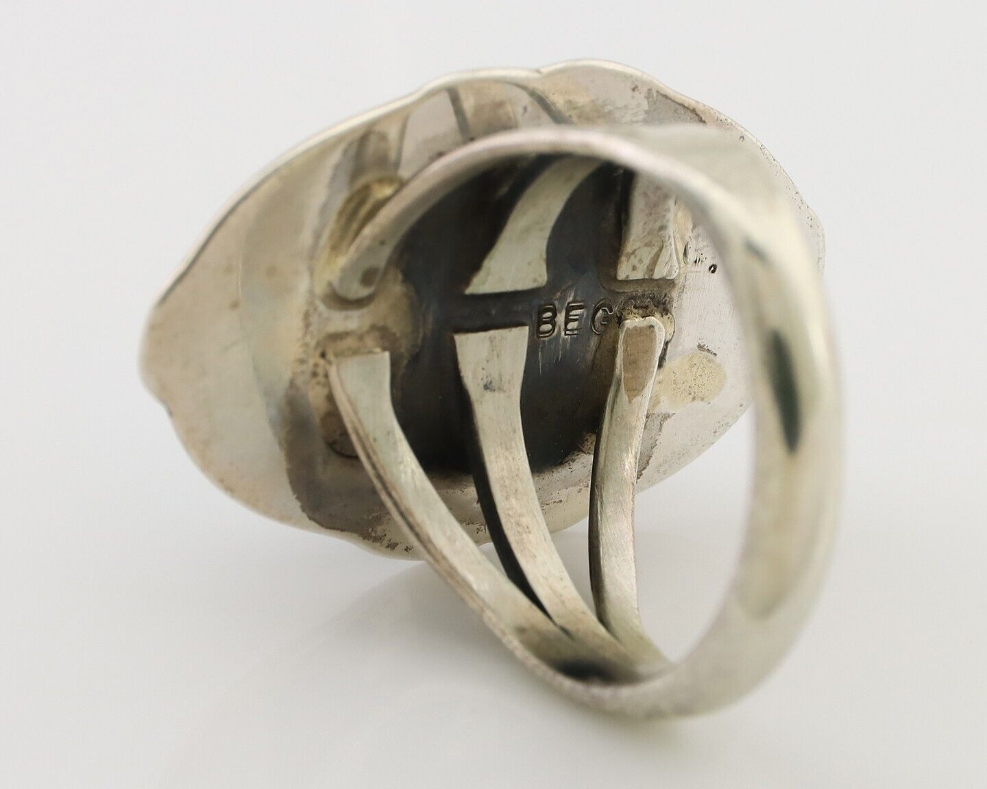 Navajo Ring 925 Silver Natural Turquoise Native American Artist C.80's
