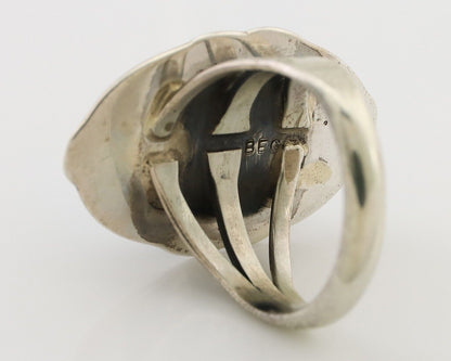 Navajo Ring 925 Silver Natural Turquoise Native American Artist C.80's
