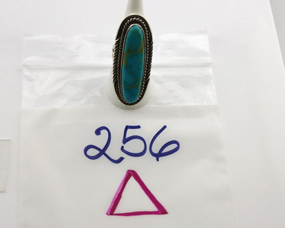Navajo Ring 925 Silver Natural Mined Turquoise Artist Signed USA C.80s
