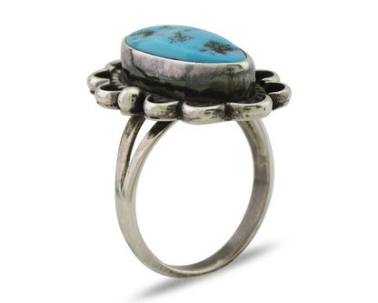 Navajo Turquoise Ring 925 Silver Handmade Native American Artist C.80's