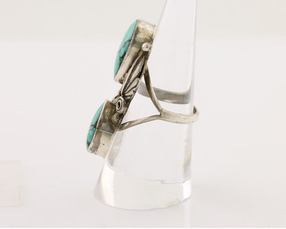 Navajo Handmade Ring 925 Silver Natural Tuquoise Artist Signed R E C.80's