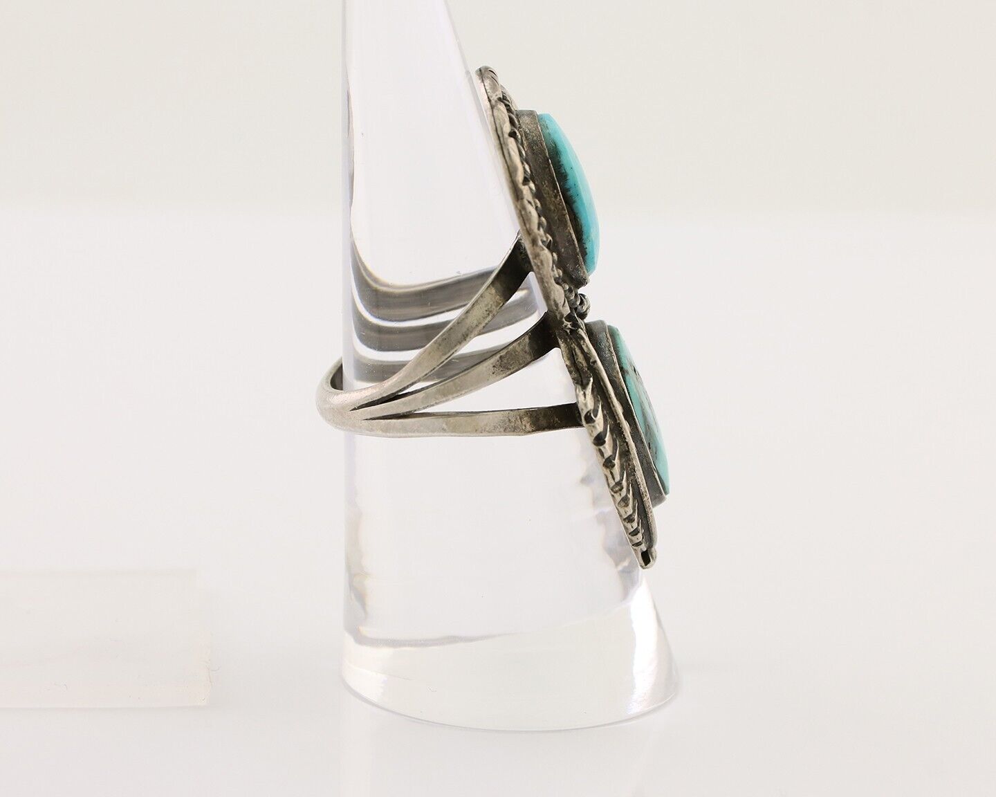 Navajo Handmade Ring 925 Silver Natural Tuquoise Native American Artist C.80's