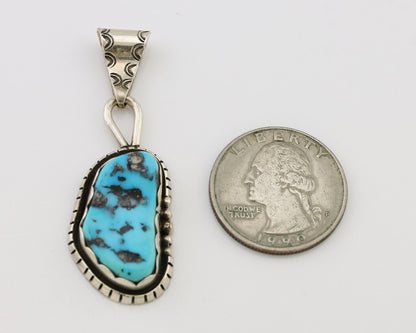 Navajo Necklace Pendant 925 Silver Turquoise Artist Tony Guerro C.80's