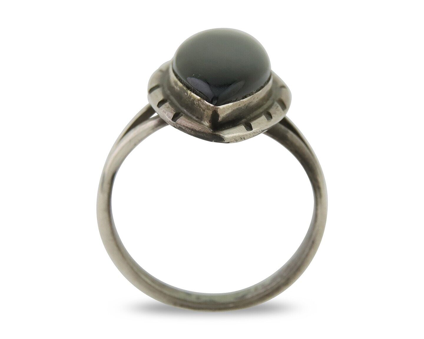 Navajo Handmade Ring 925 Silver Black Onyx Artist Signed #14 C.80's