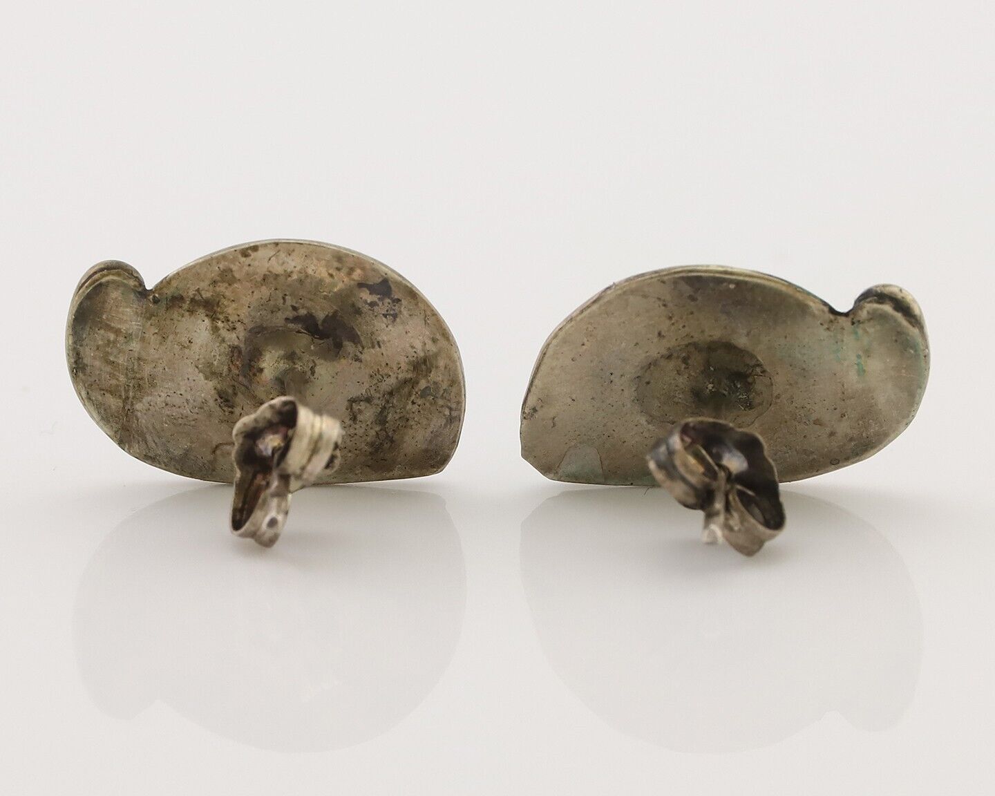 Navajo Earrings 925 Silver Natural Turquoise Native American Artist C.80's