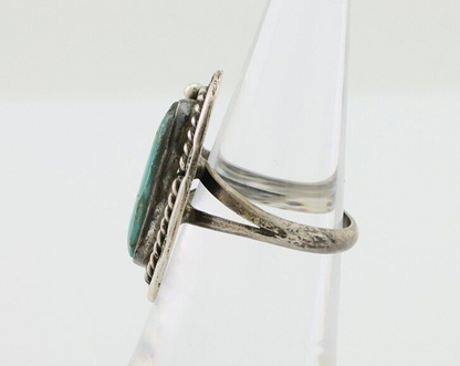 Navajo Handmade Ring 925 Silver Natural Turquoise Signed Jason Livingston C.80's