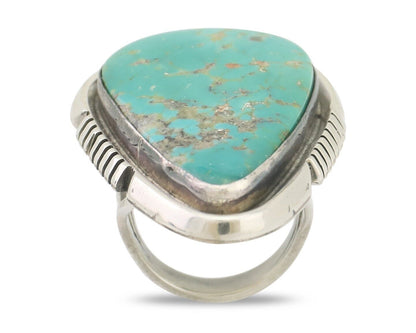 Navajo Ring 925 Silver Blue Gem Turquoise Artist Signed Doug Zachary C.80's