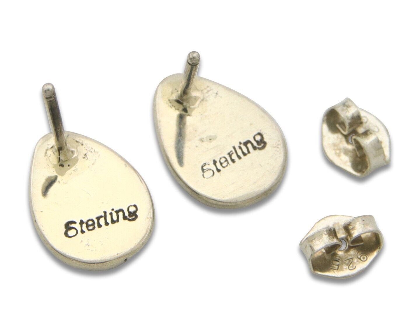 Navajo Earrings 925 Silver Pink Mussel Native American Artist C.80's