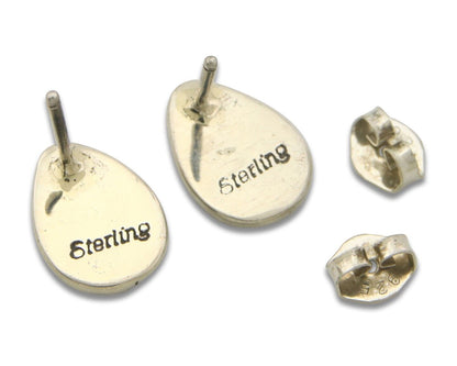 Navajo Earrings 925 Silver Pink Mussel Native American Artist C.80's