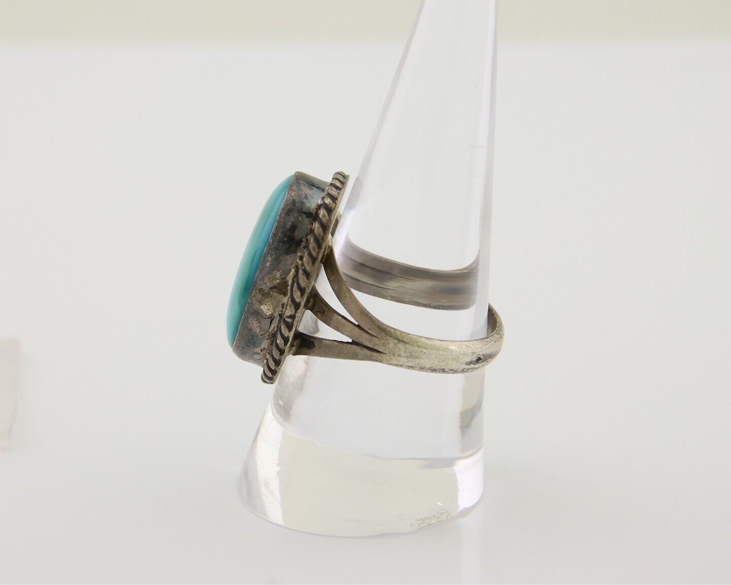Navajo Handmade Ring 925 Silver Turquoise Native American Artist C.80's