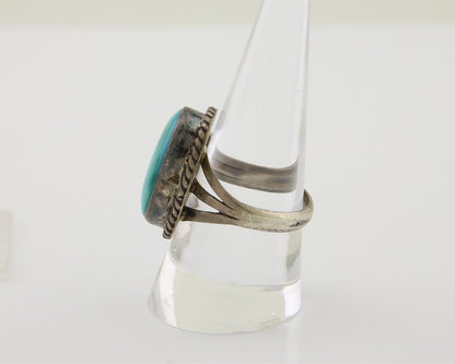 Navajo Handmade Ring 925 Silver Turquoise Native American Artist C.80's