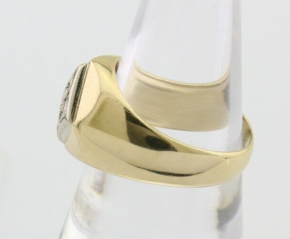 Men Natural Mined Diamond Solitaire Ring 14k Solid Yellow Gold