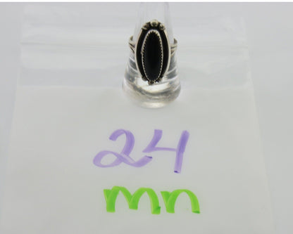 Navajo Handmade Ring 925 Silver Black Onyx Native American Artist C.80's