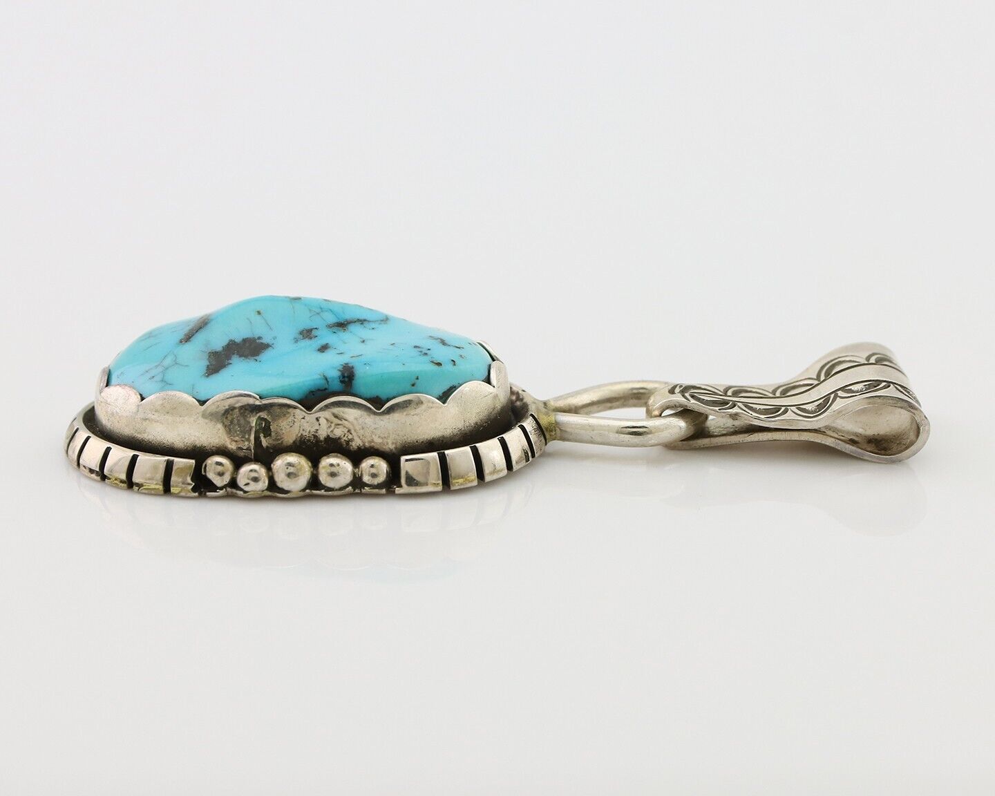 Navajo Necklace Pendant 925 Silver Turquoise Artist Tony Guerro C.80's