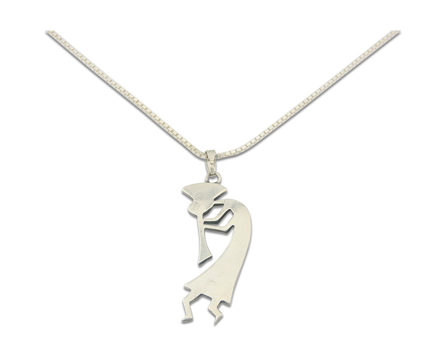 Navajo Kokopelli Necklace Sterling Silver Authentic Natural Gemstone