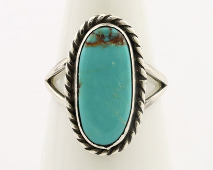 Navajo Ring 925 Silver Kingman Turquoise Artist Signed M Montoya C.80's