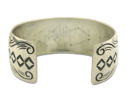 Navajo Bracelet 925 Silver Inlaid Turquoise Coral Artist Signed Stanley Bain C80