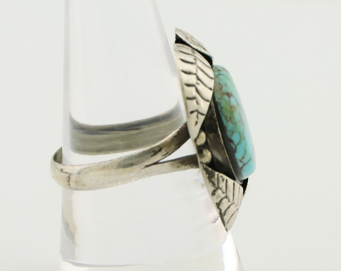 Navajo Ring 925 Silver Natural Turquoise Native American Artist C.80's