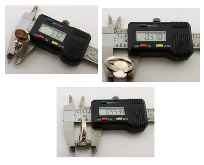 Navajo Handmade Ring 925 Silver Natural Fire Opal Native Artist Size 8.25 C.80's