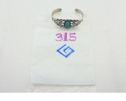 Navajo Cuff Bracelet Sterling Silver Turquoise Handmade Vintage Native Artist