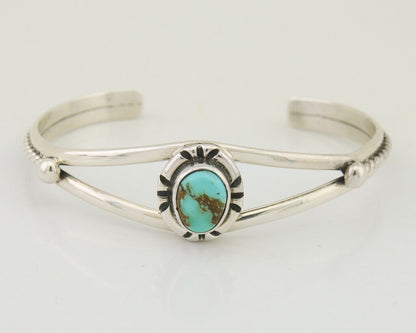 Navajo Bracelet 925 Silver Blue Turquoise Artist Signed Gecko C.80's